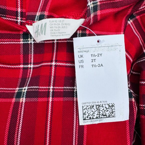 H&M Holiday Dress | Classic Red & Green Plaid | Long Sleeve | 2T - Picture 4 of 4